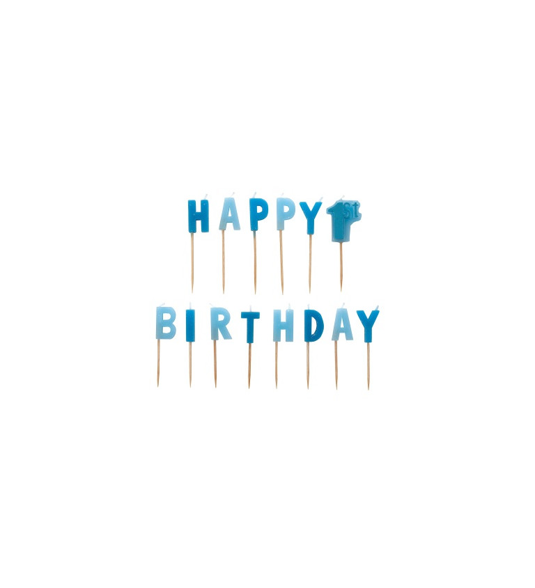 Modré svíčky - Happy 1st birthday