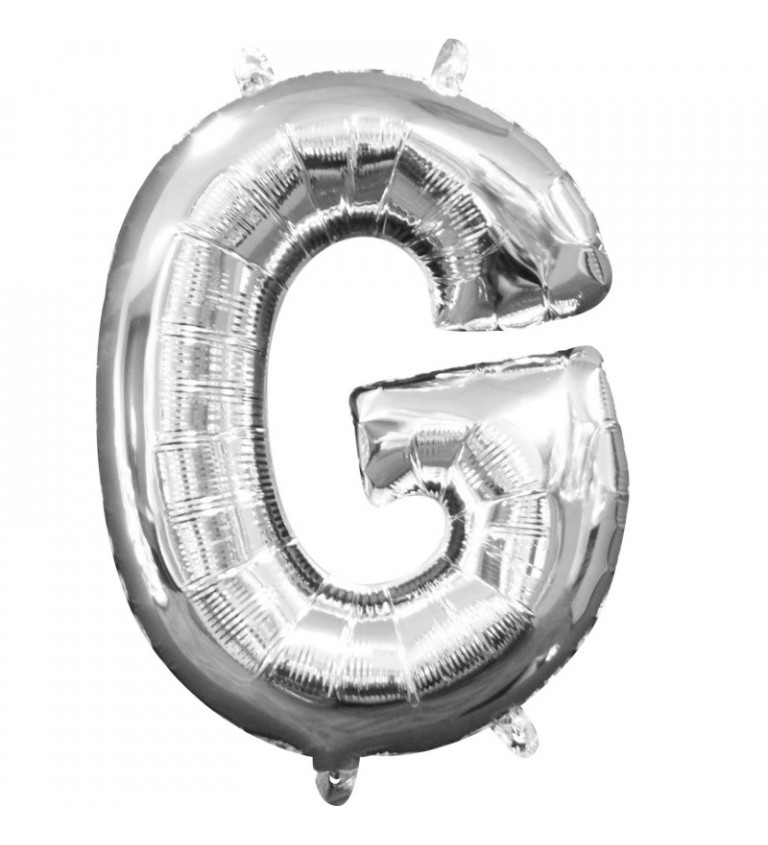 Fóliový balónek malý - stříbrné písmeno G