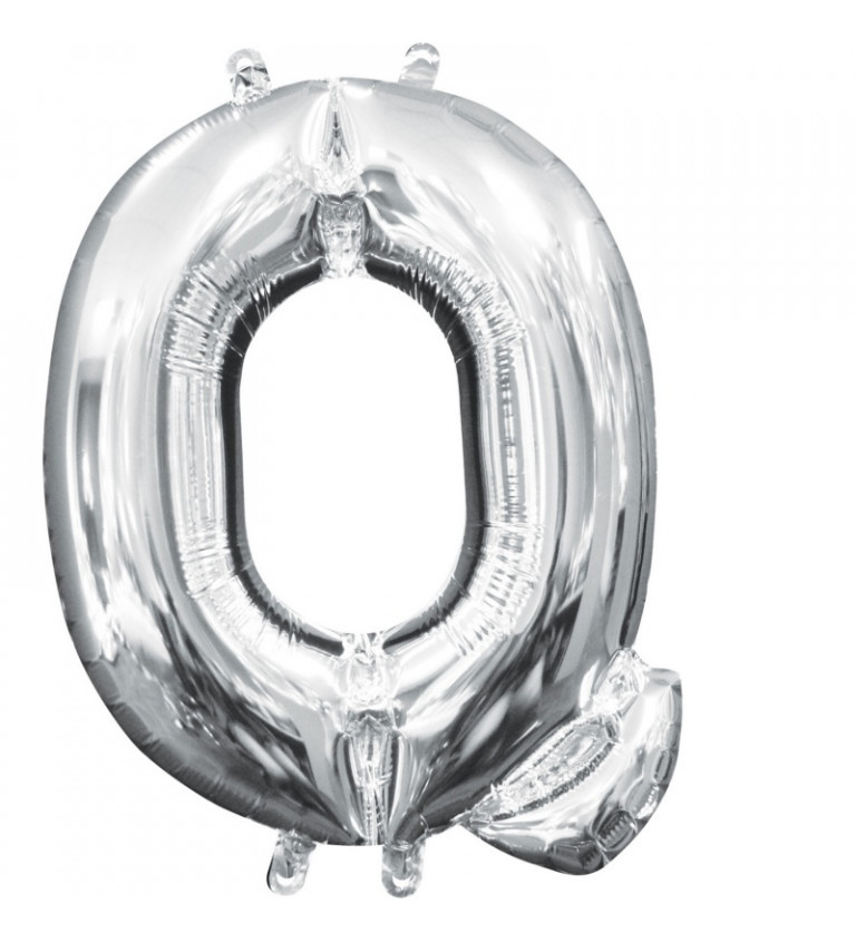 Stříbrný mini balónek písmeno Q
