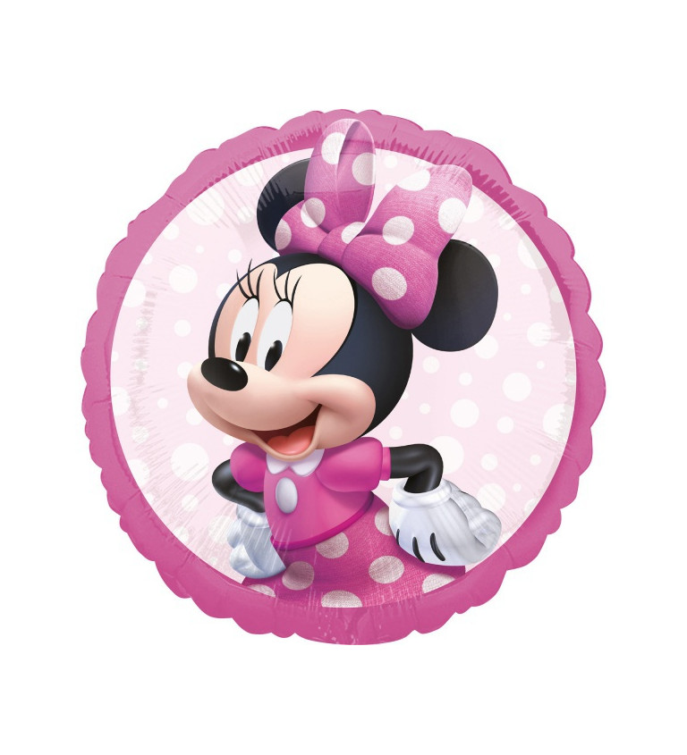 Kulatý fóliový balónek Minnie mouse