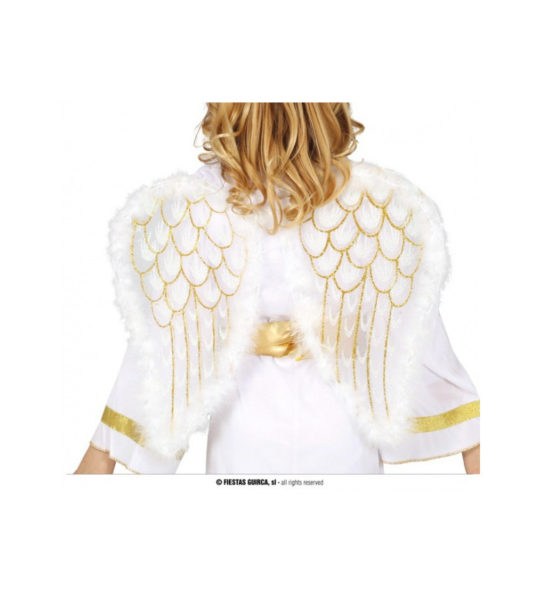 Andělská křídla dětská bílo-zlatá