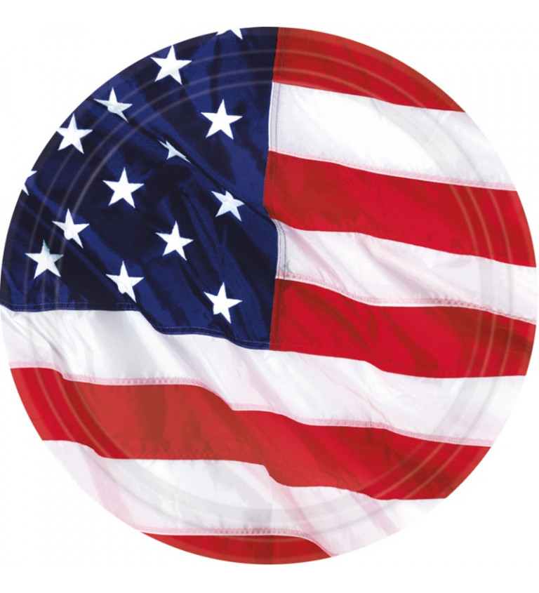 Talíře s potiskem vlajky USA