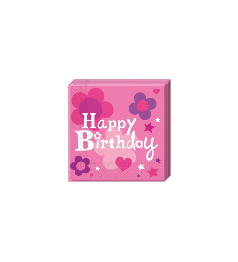Ubrousky narozeninové - Birthday Girl - růžové