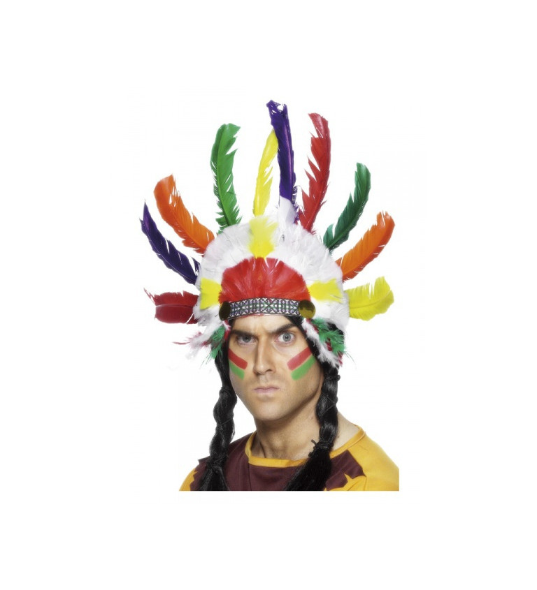 Indiánská barevná čelenka