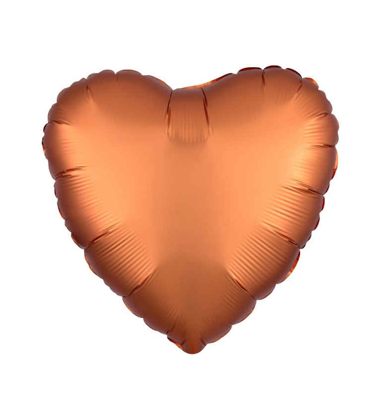 Fóliový balónek ve tvaru srdce - bronzový