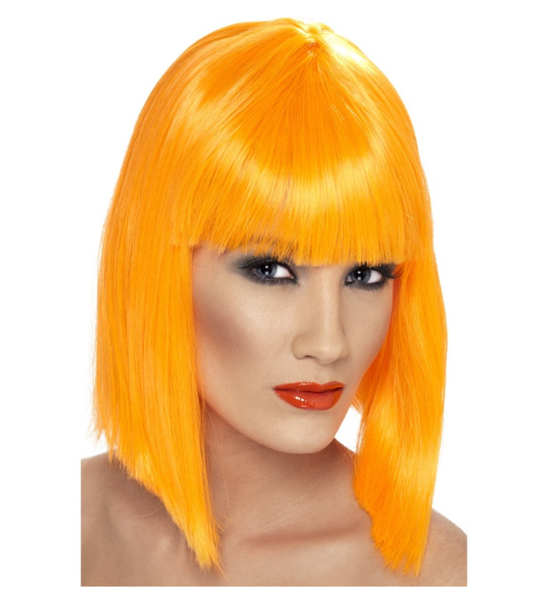 Paruka Glam - neonově oranžová
