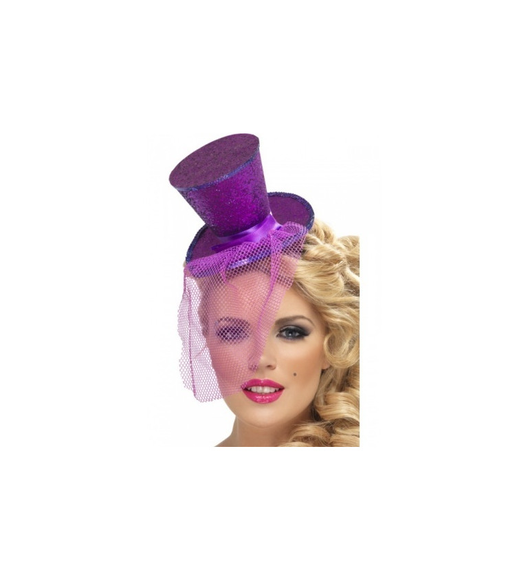 Mini klobouček - fialový