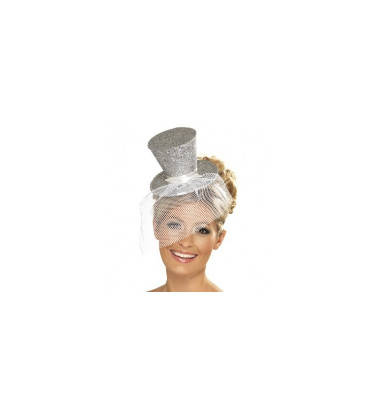 Mini klobouček - stříbrný
