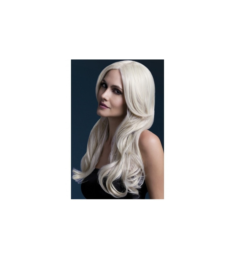 Paruka Khloe deluxe - platinová blond