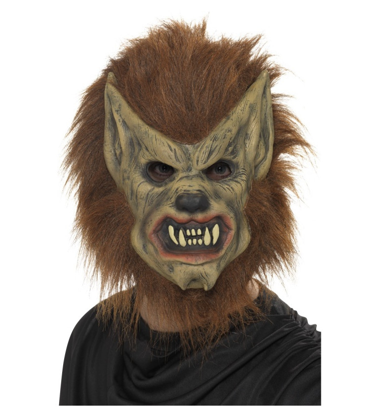 Maska halloween Vlkodlak - hnědý