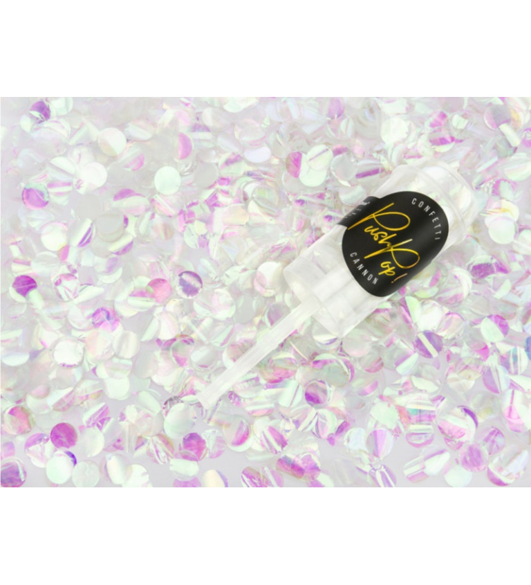 Vystřelovací konfety Push pop - perleťové