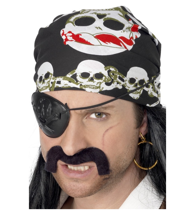 Pirátský šátek - lebky