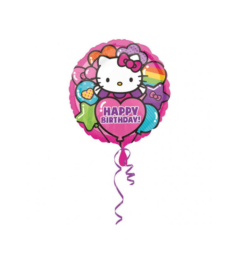 Narozeninový fóliový balónek - Hello Kitty