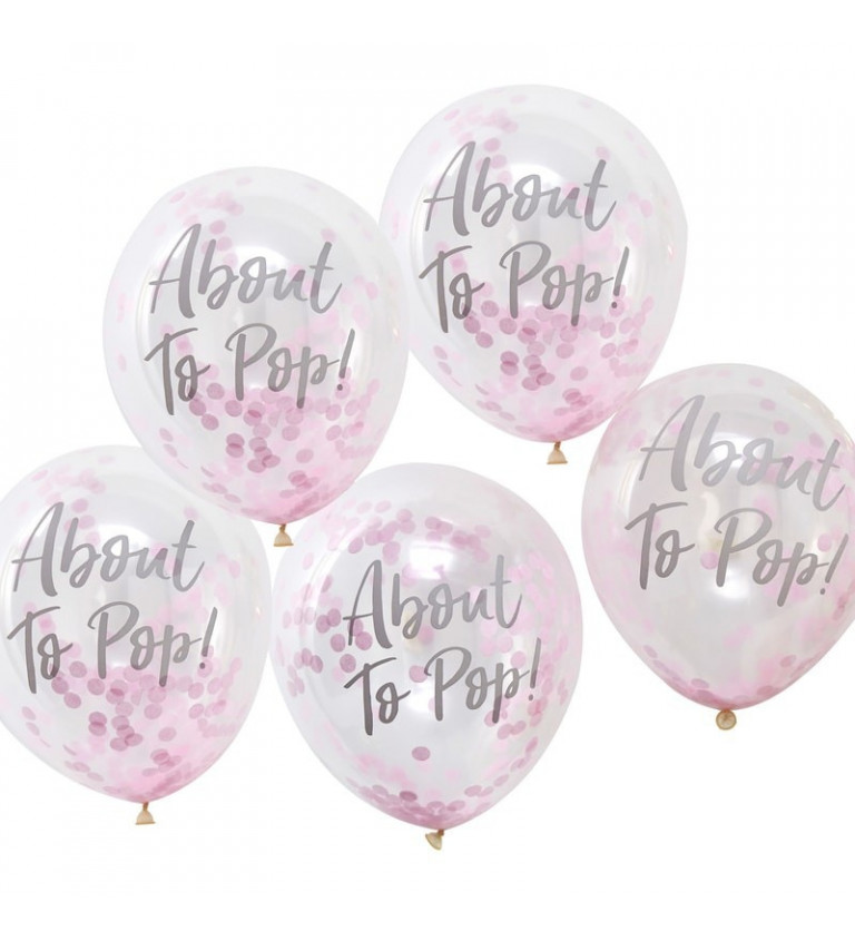 Balónky - ABOUT TO POP! 5 ks, růžové