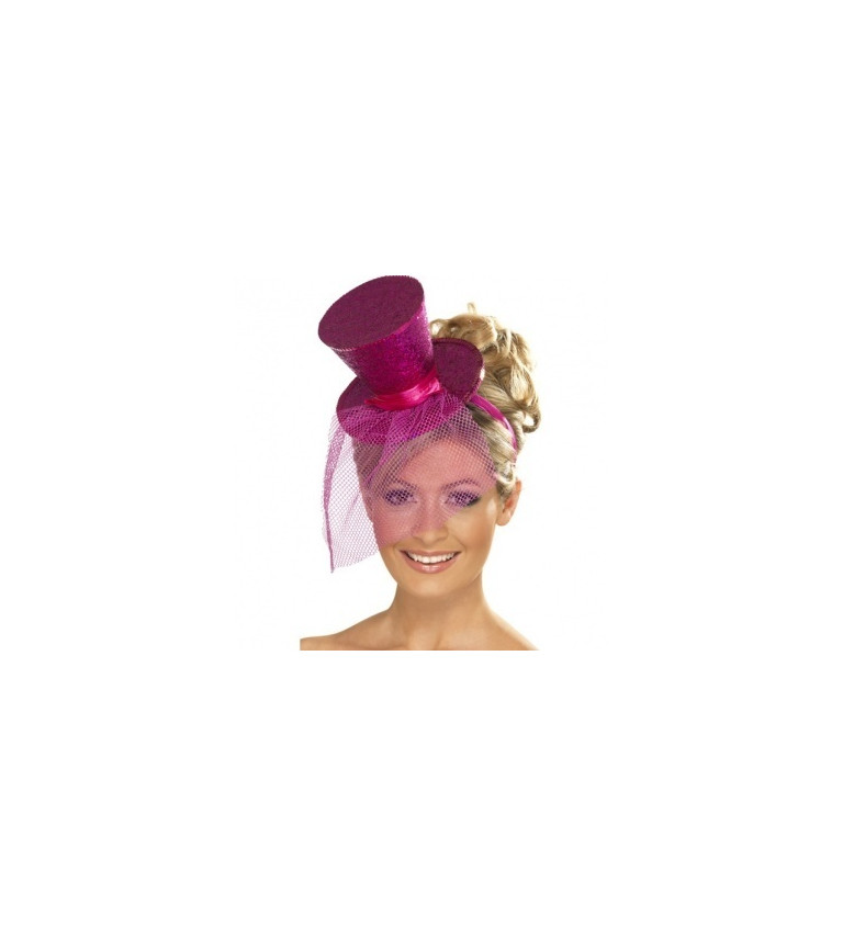 Mini klobouček - růžový