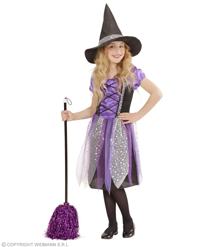 Dětský kostým "Fialová čarodějka"