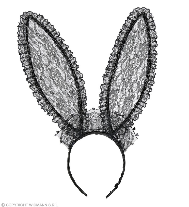Uši Bunny krajkové - černé