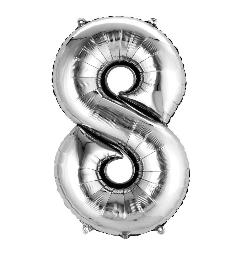 Balonek "8" velký - stříbrný
