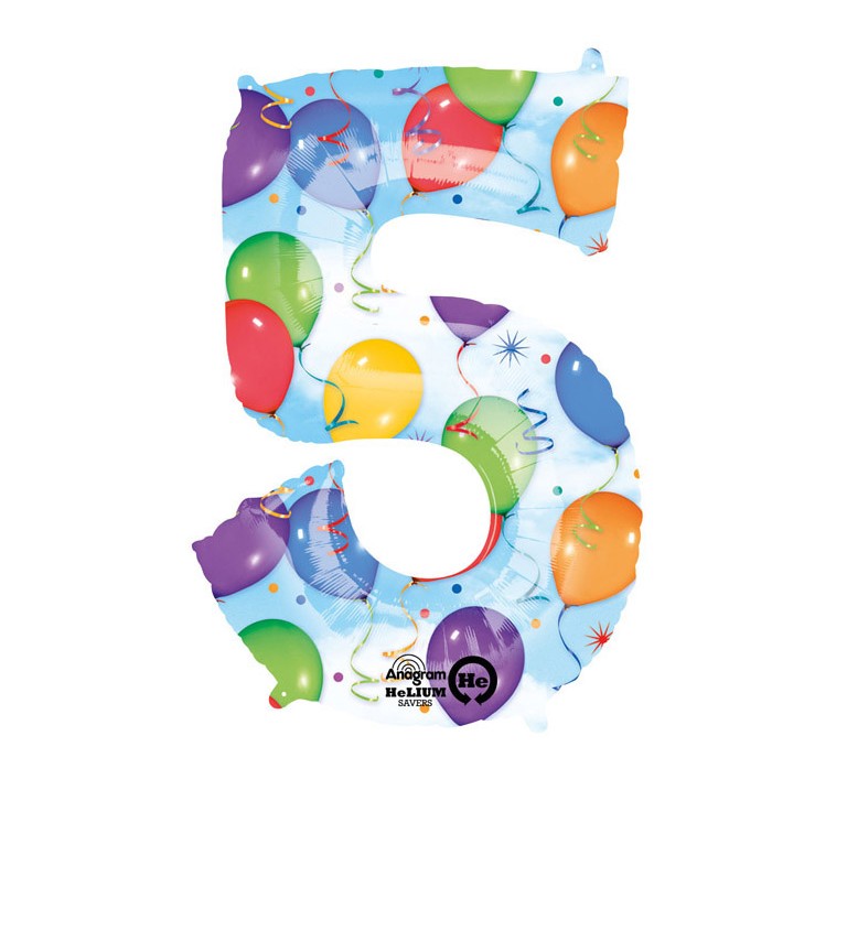 Balonek "5" - barevný
