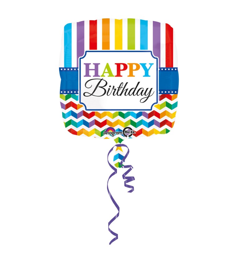 Balonek Happy Birthday IV - fóliový