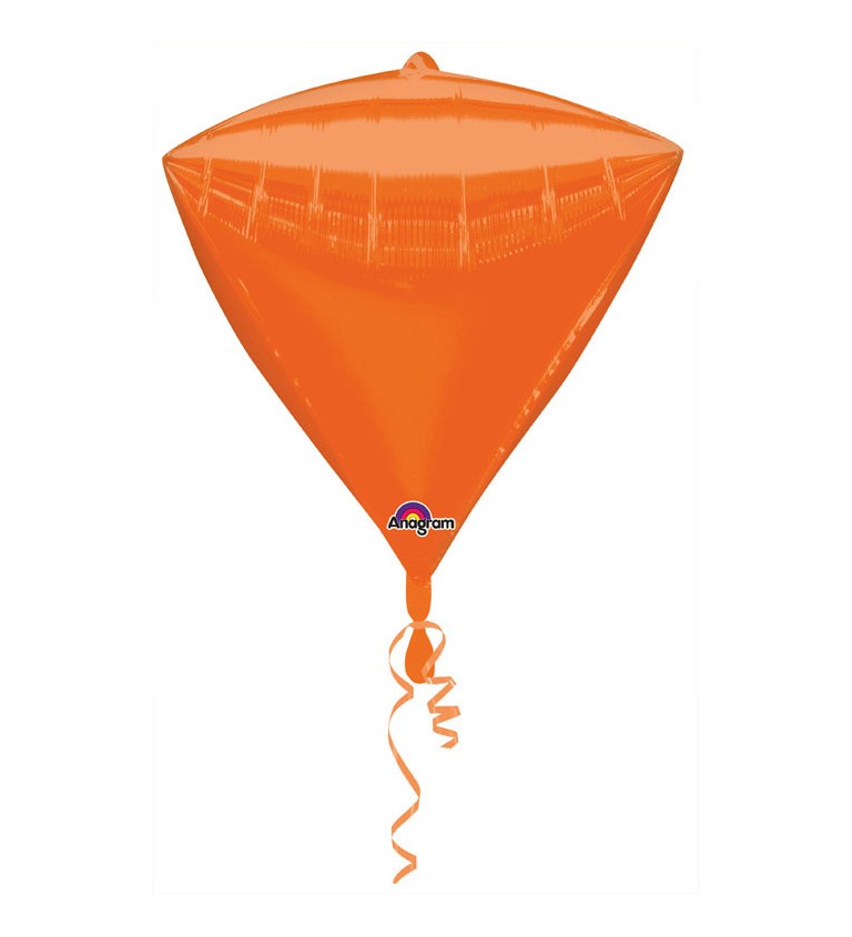 Fóliový balónek ve tvaru diamantu - oranžová