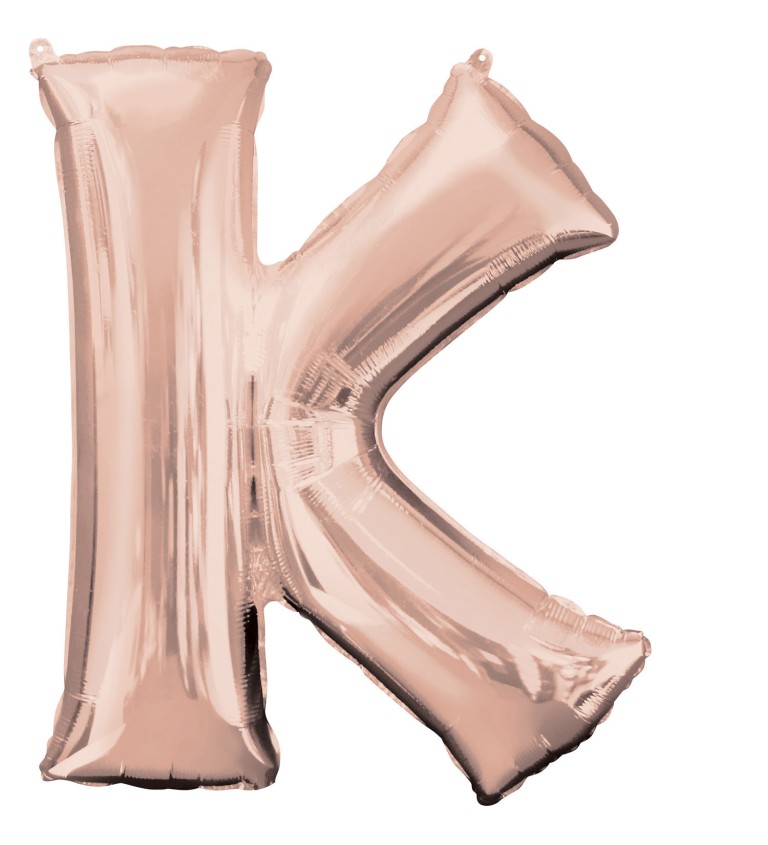 Balonek "K" - růžové zlato