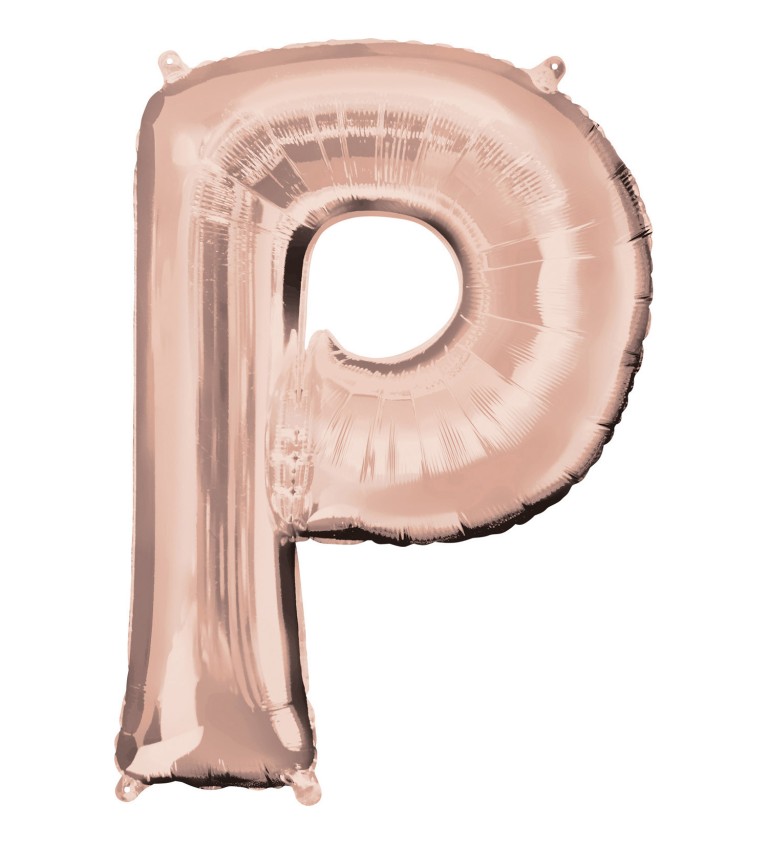 Balonek "P" - růžové zlato