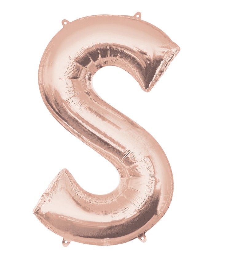 Balonek "S" - růžové zlato
