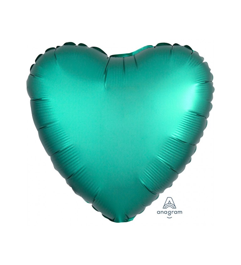 Fóliový balónek ve tvaru srdce - smaragdový