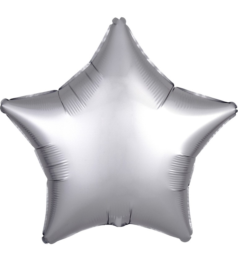Fóliový balónek ve tvaru hvězda - platinový
