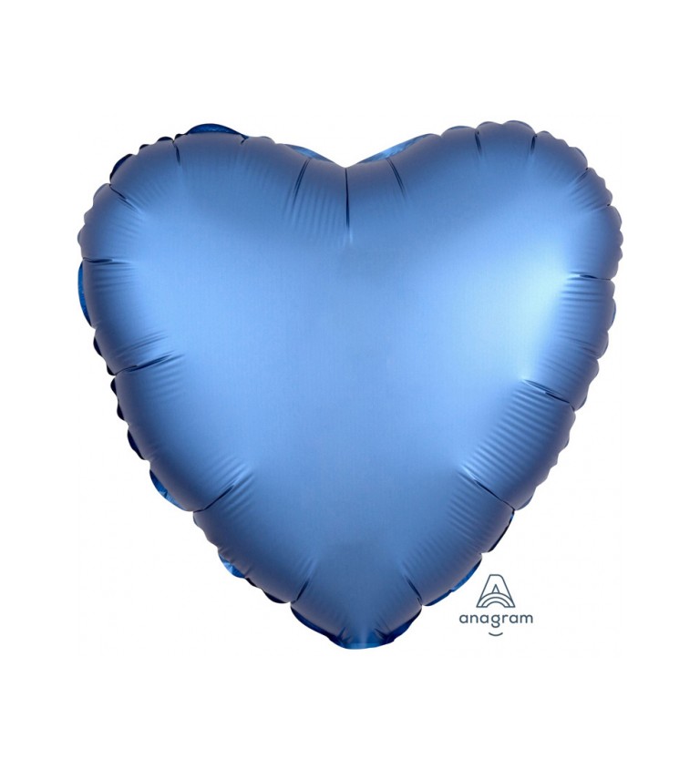 Fóliový balónek ve tvaru srdce - modrý