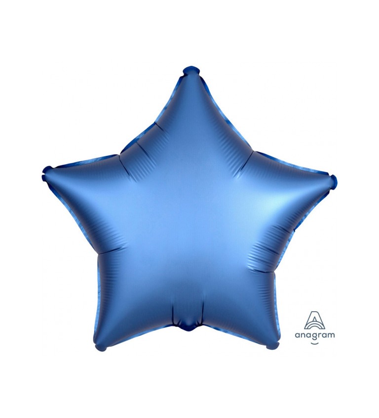 Fóliový balónek ve tvaru hvězda - modrý