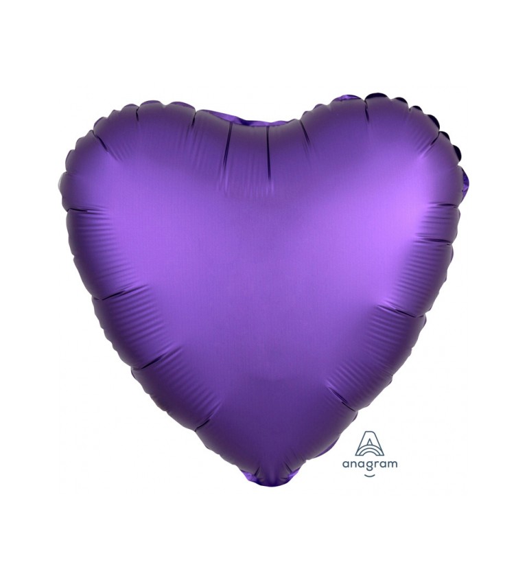 Fóliový balónek ve tvaru srdce - fialový