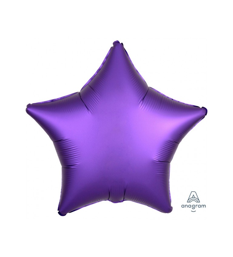 Fóliový balónek ve tvaru hvězdy - fialový