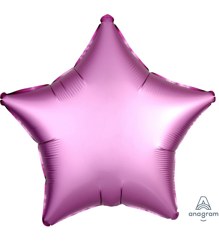 Fóliový balónek ve tvaru hvězda - růžový