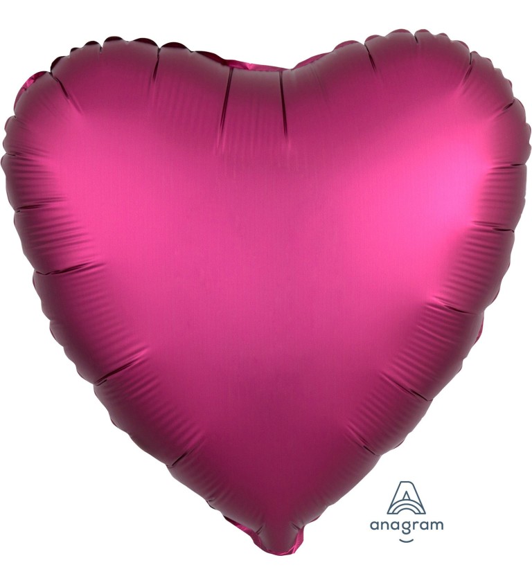 Fóliový balónek ve tvaru srdce - tmavě růžový