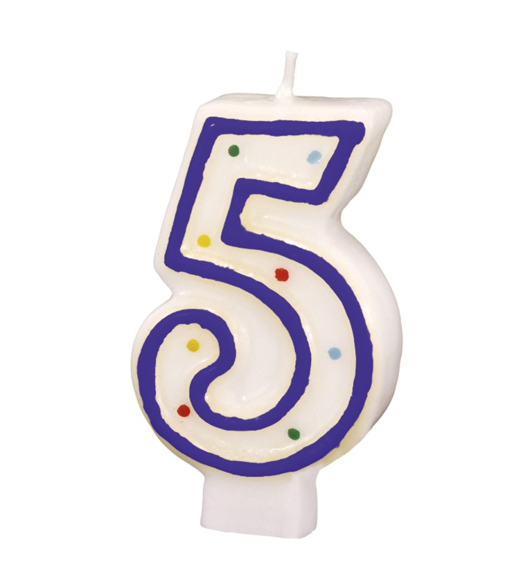 Svíčka ve tvaru čísla 5