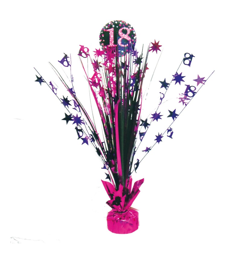 Dekorace Happy Birthday 18 - růžová kaskáda