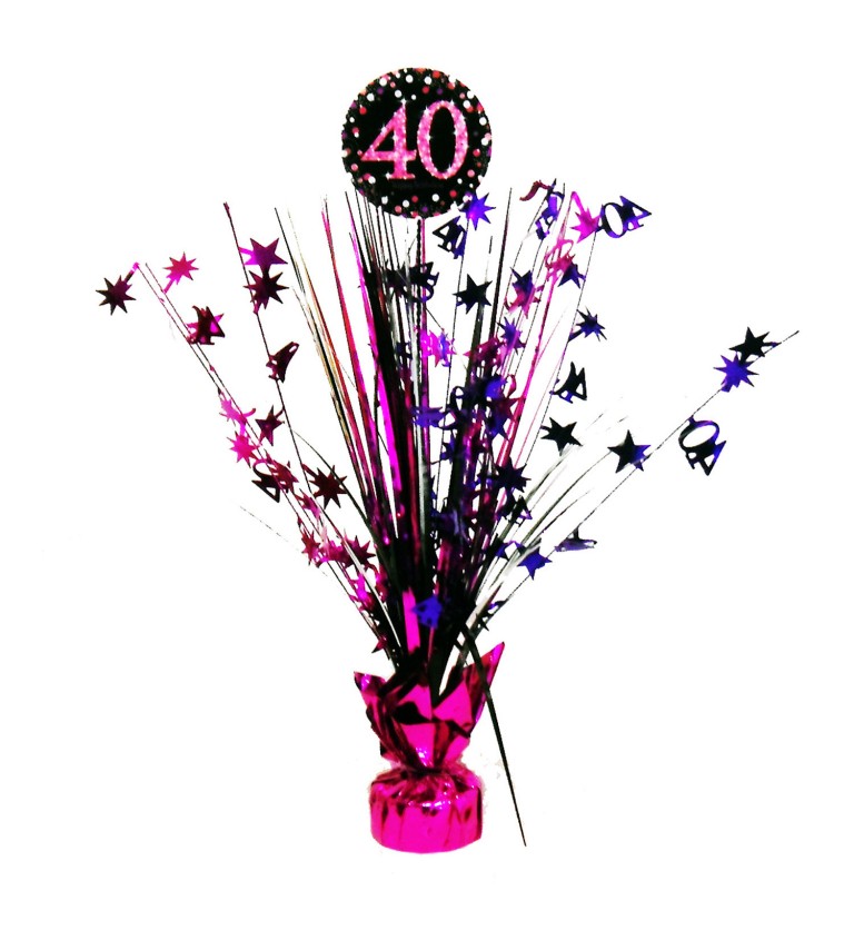 Dekorace Happy Birthday 40 - růžová kaskáda