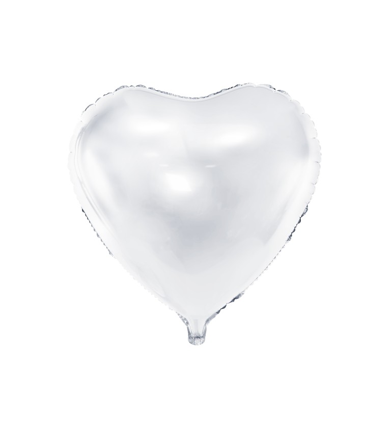 Fóliový balónek Srdce v bílé barvě