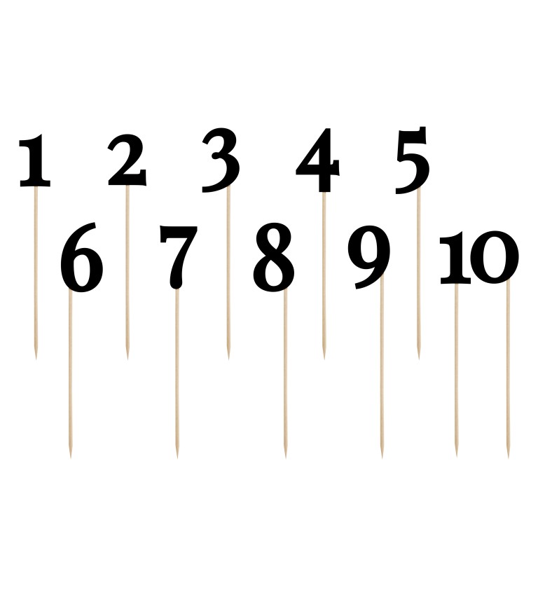 Číslování stolů na špejlích 1-10