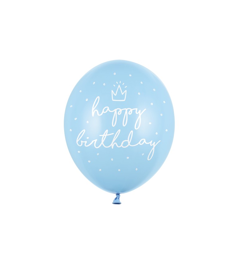 Modrý balónek Happy Birthday sada