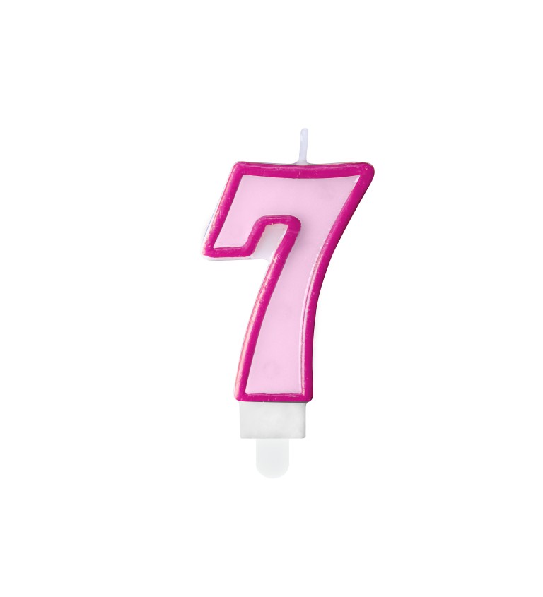 Svíčka s číslem růžová - 7