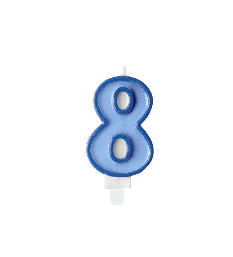 Svíčka s číslem modrá - 8