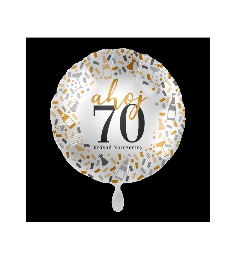 Balonek 70 Krásné narozeniny srdce