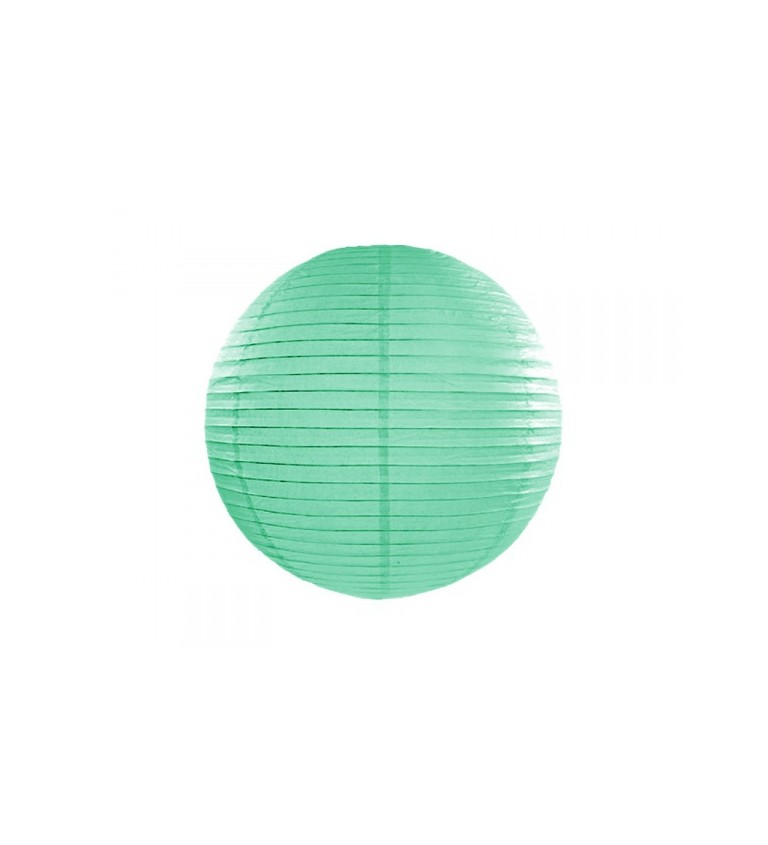 Papírový lampion II - peprmintově zelený 25 cm