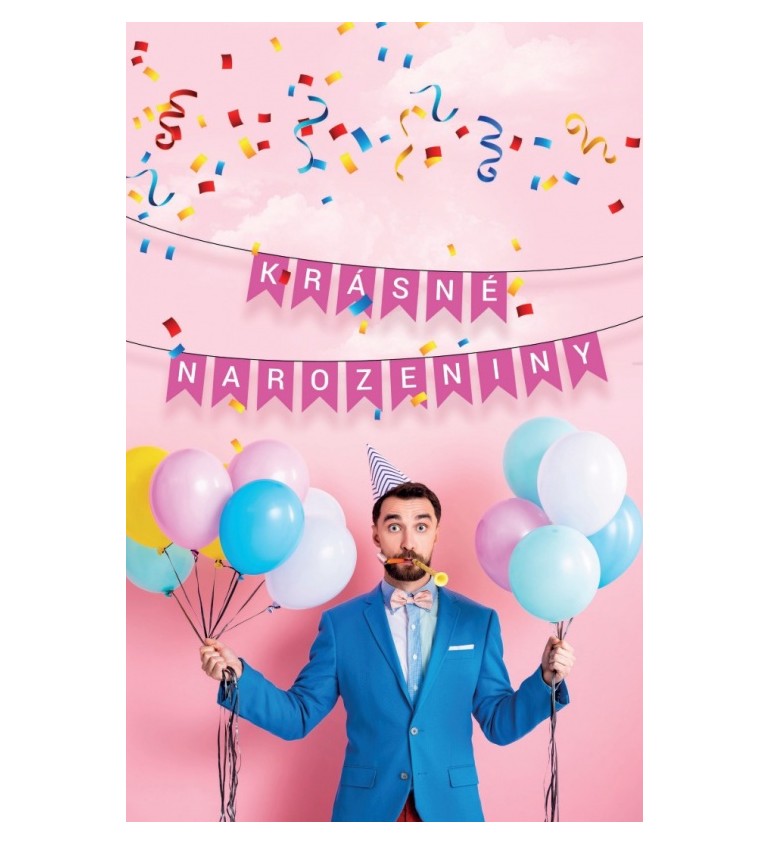 Girlanda "krásné narozeniny" růžová