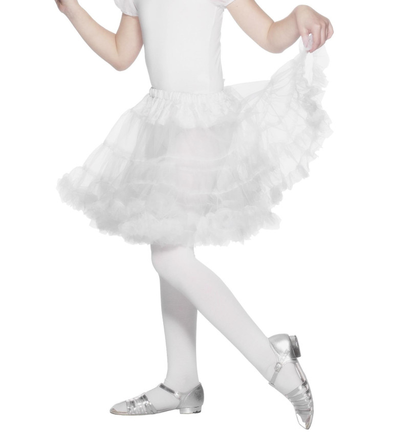 Bílá nylonová sukně - dětská
