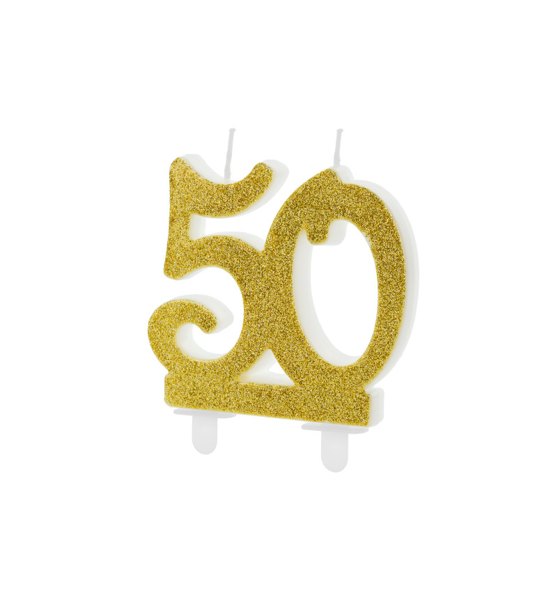 Svíčka zlatá 50 - narozeninová
