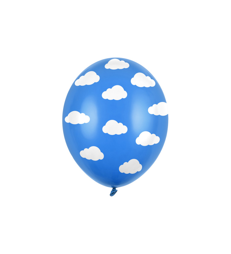 Balonek - modrý s bílými mráčky 50ks
